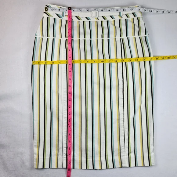 Express Design Studio Striped SKIRT Womens Size 2 Belted Pencil Multicolor - Picture 5 of 15